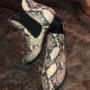 Steve Madden faux snake skin booties